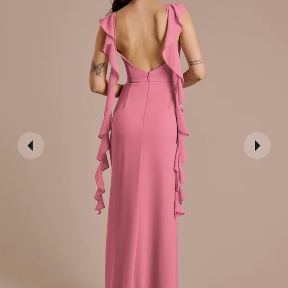 David's Bridal Pink Sleeveless Wedding Dress - Picture 2 of 5